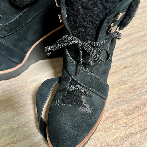 Coach Kenna wedge suede ankle boots with Sherpa - Picture 13 of 16